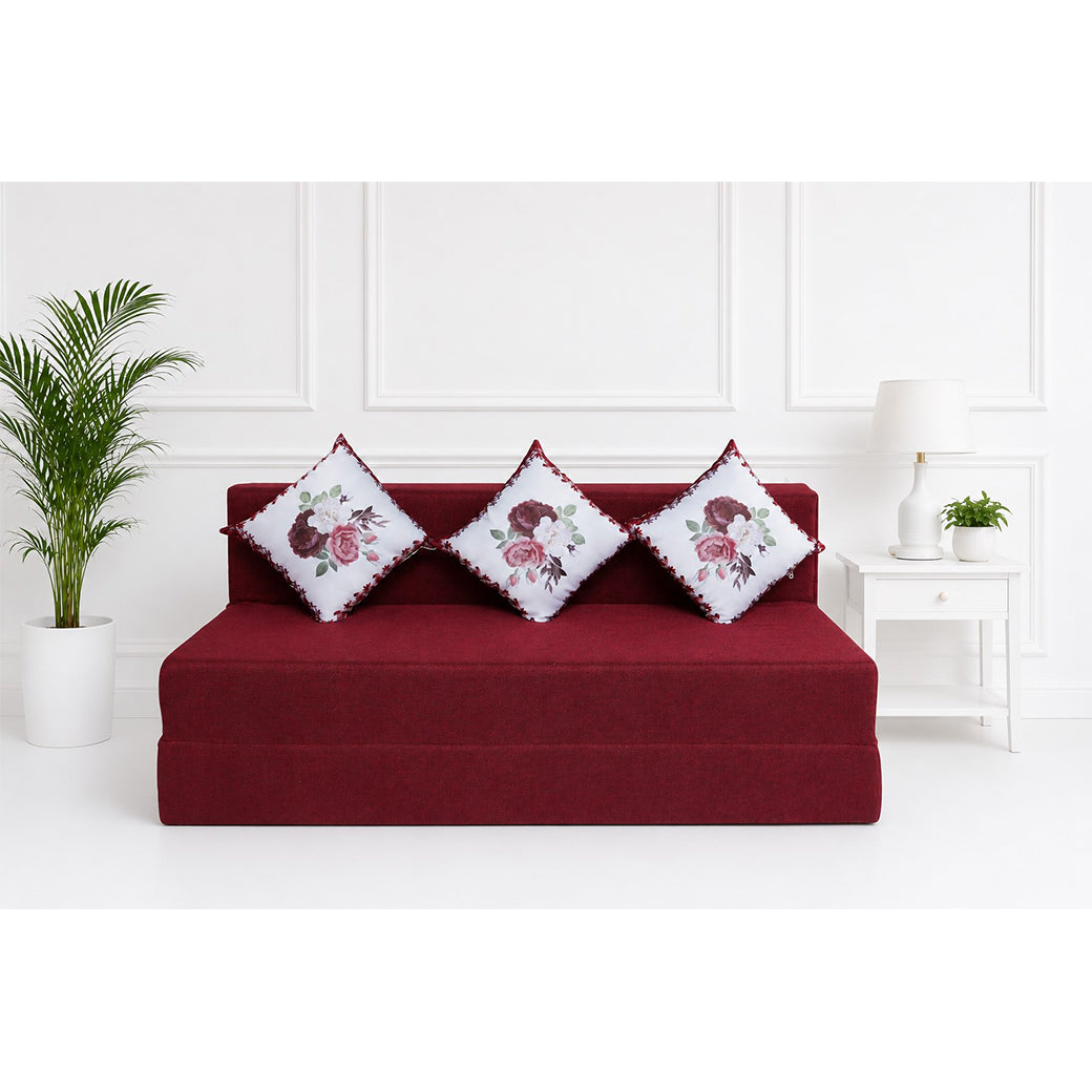 Little Smile luxurious Sofa Cum Bed – Jute Fabric with Washable Cover